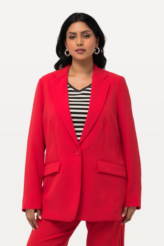 Triacetate Blend Lapel Collar Fully Lined Blazer