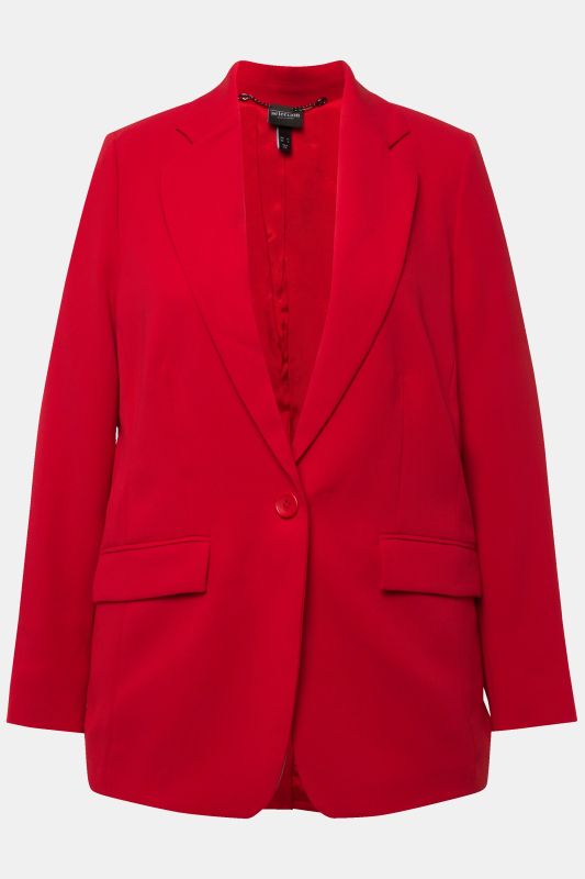 Triacetate Blend Lapel Collar Fully Lined Blazer