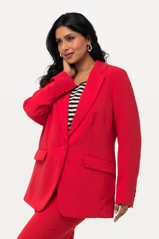 Triacetate Blend Lapel Collar Fully Lined Blazer