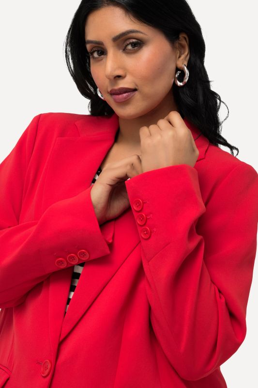 Triacetate Blend Lapel Collar Fully Lined Blazer