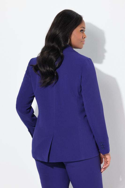 Triacetate Blend Lapel Collar Fully Lined Blazer
