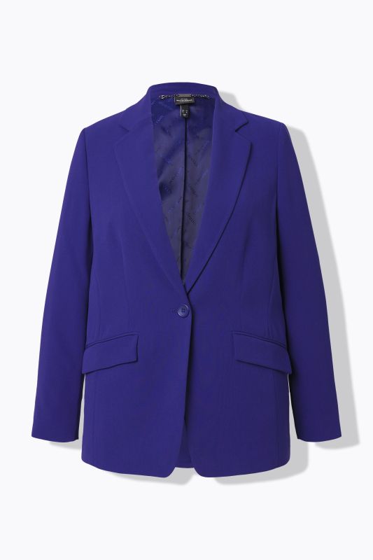 Triacetate Blend Lapel Collar Fully Lined Blazer
