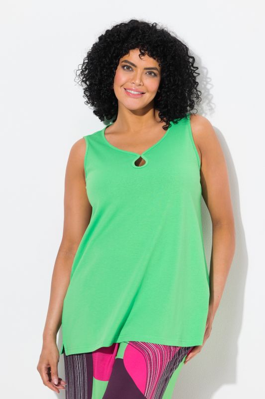 Keyhole Cutout Sweetheart Neckline Tank Top