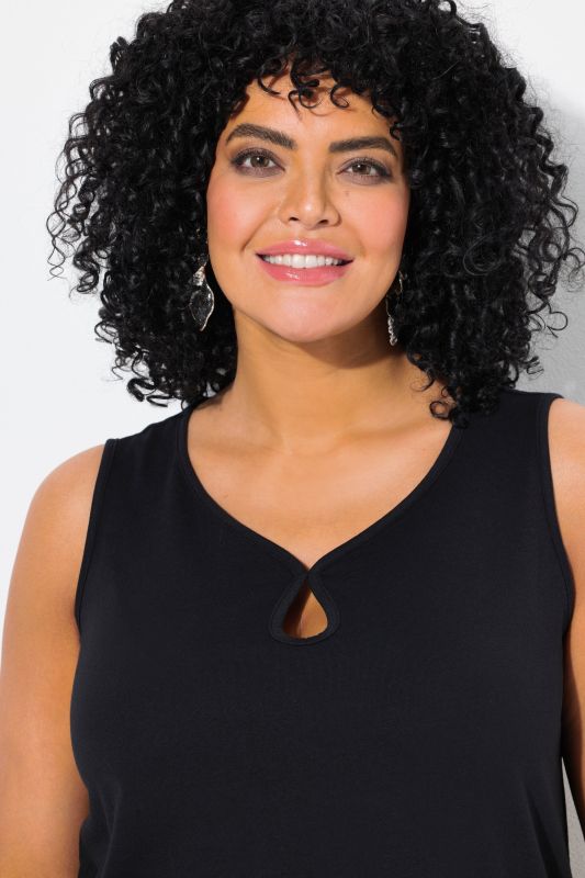 Keyhole Cutout Sweetheart Neckline Tank Top