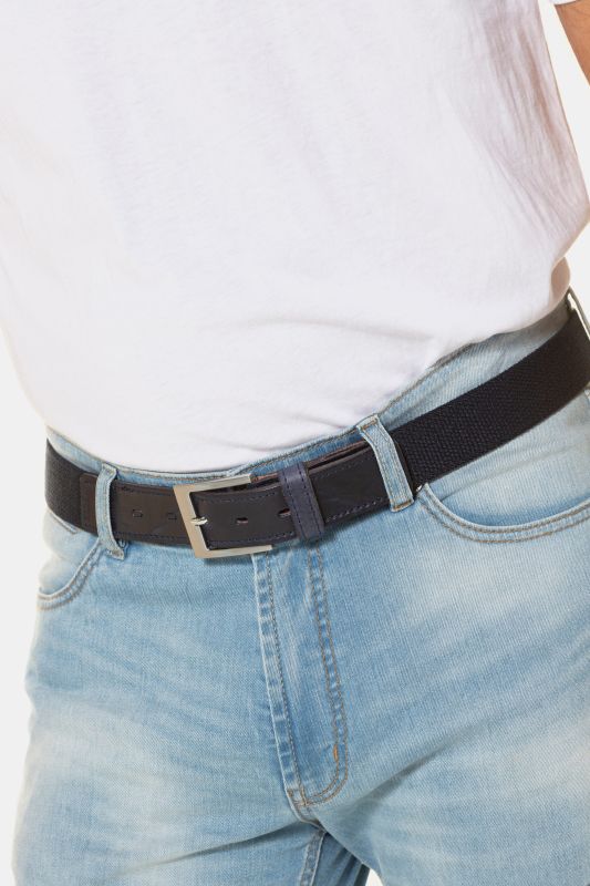 Stretch Fabric Adjustable Leather Metal Closure Belt