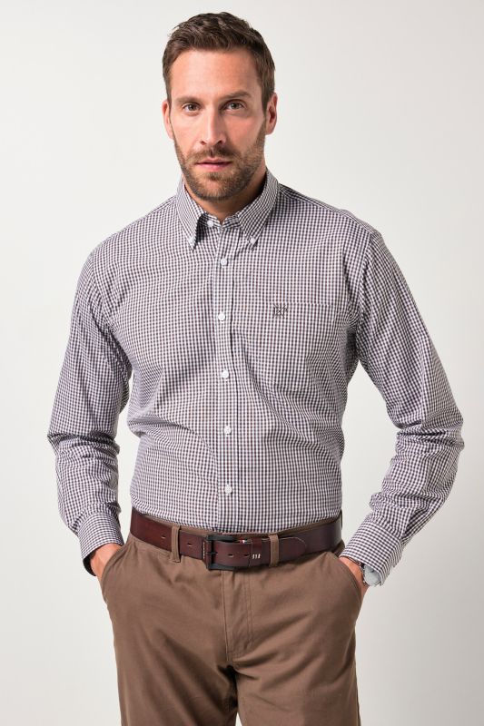 Easy Care Button Down Collar Comfort Fit Check Shirt