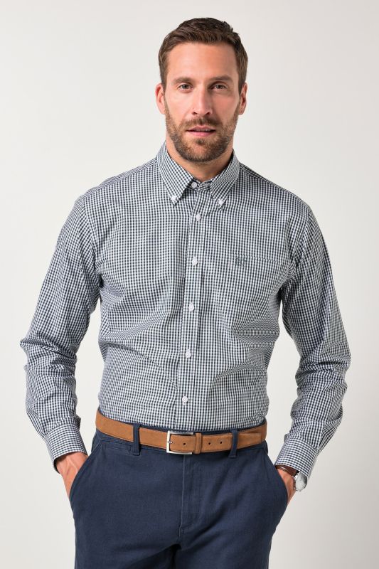Easy Care Button Down Collar Comfort Fit Check Shirt