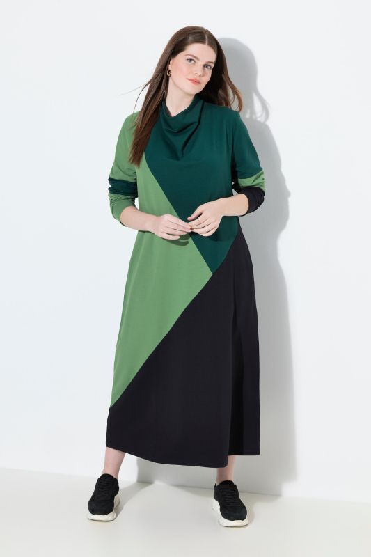 Рокля с цветни блокови акценти