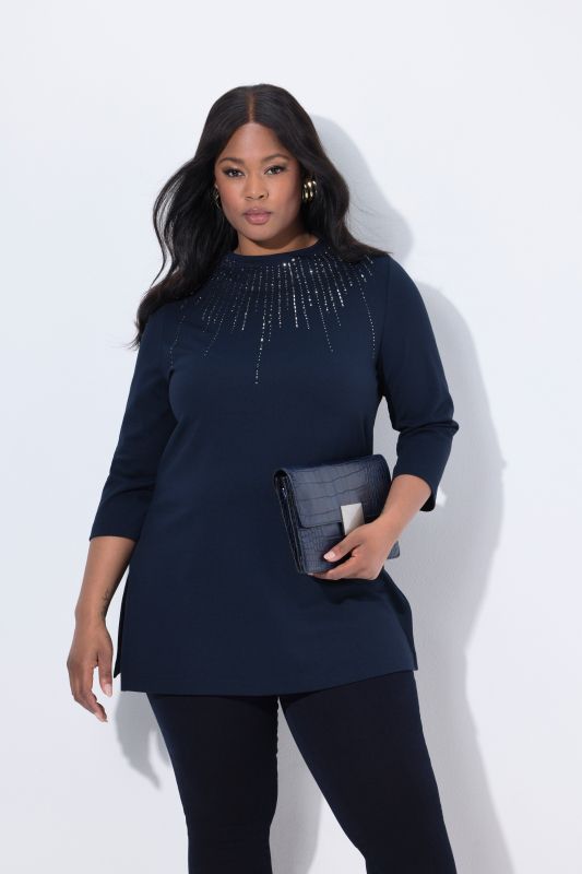 Rhinestone Turtleneck Sweatshirt