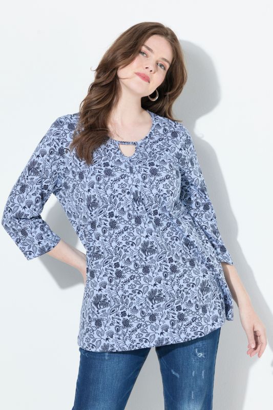 Тениска с флорален пейзли принт