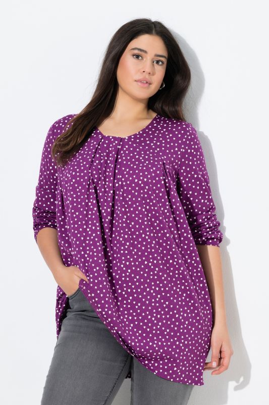 Тениска с принт на конфети и плисета