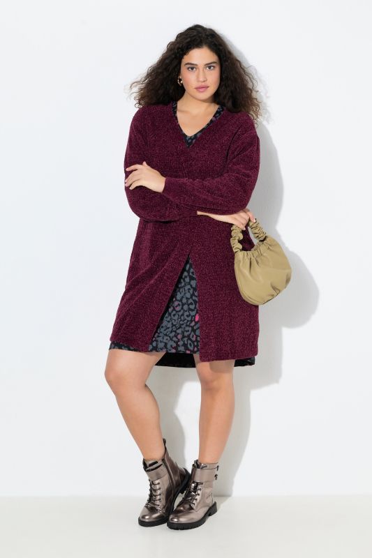 Oversized Chenille Open Shape Cardigan