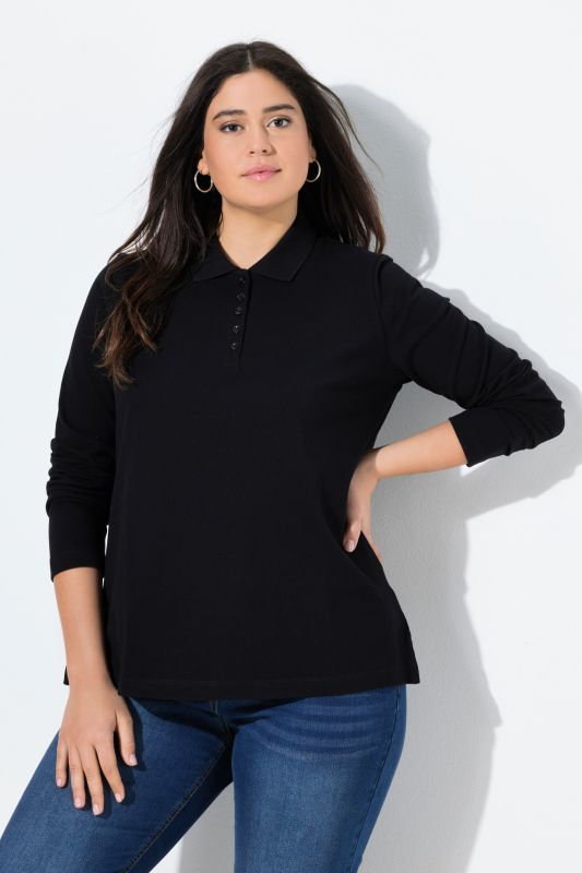 Блуза с яка и копчета на деколтето