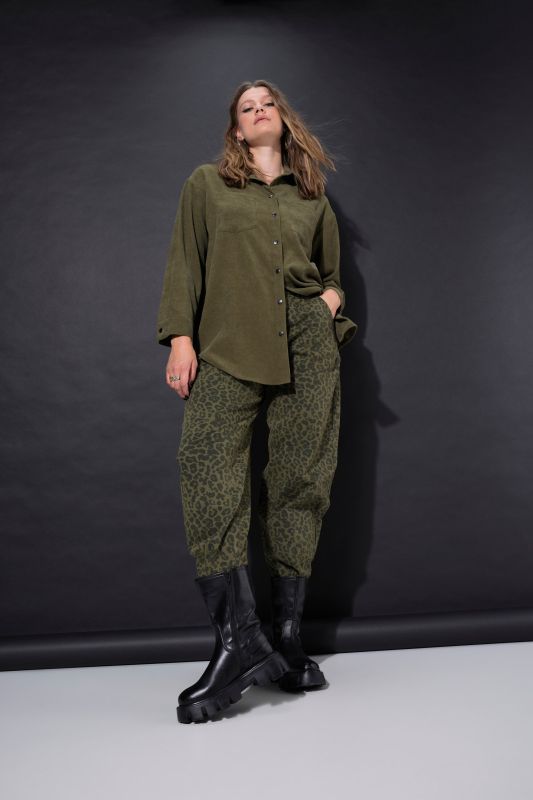 Дънки с широки крачоли и леопардов принт