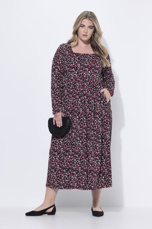 Рокля с графичен принт и джобове