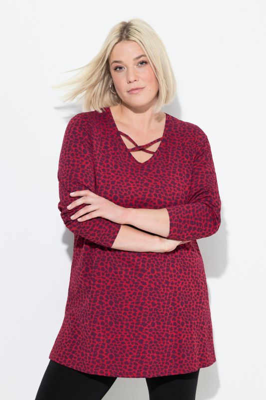 Colorful Giraffe Print Empire A-Line Knit Tunic