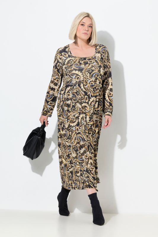 Рокля с пейзли принт и джобове