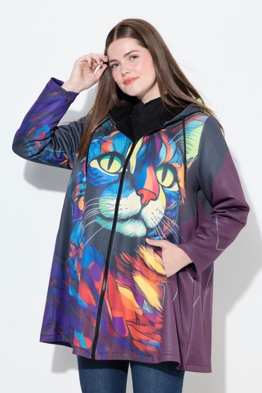 Rainbow Cat Teddy Lined Jacket