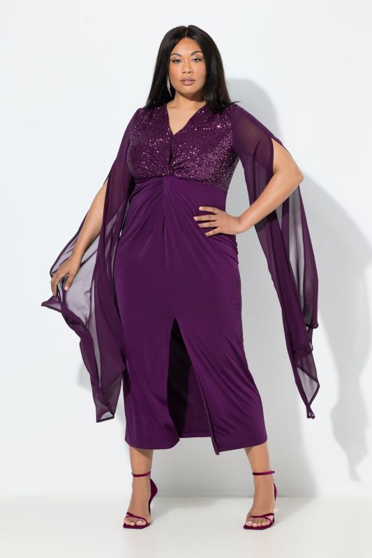 Рокля за парти с шифон и пайети