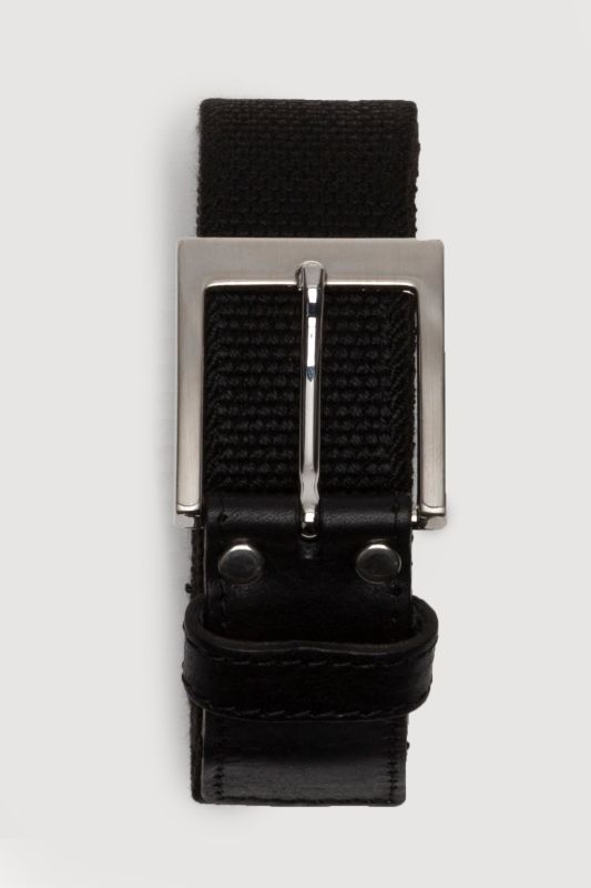 Stretch Fabric Adjustable Leather Metal Closure Belt