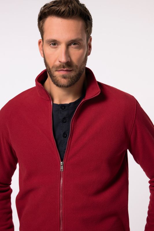 Fleece jacket, outdoor, stand-up collar, zip pockets, up to 8 XL