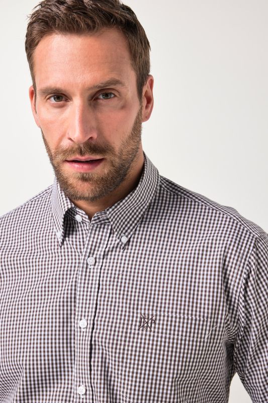 Easy Care Button Down Collar Comfort Fit Check Shirt