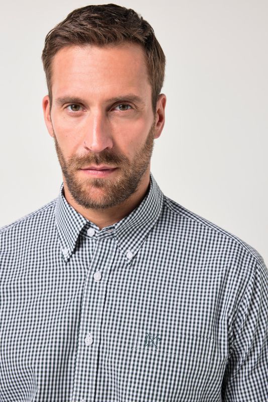 Easy Care Button Down Collar Comfort Fit Check Shirt