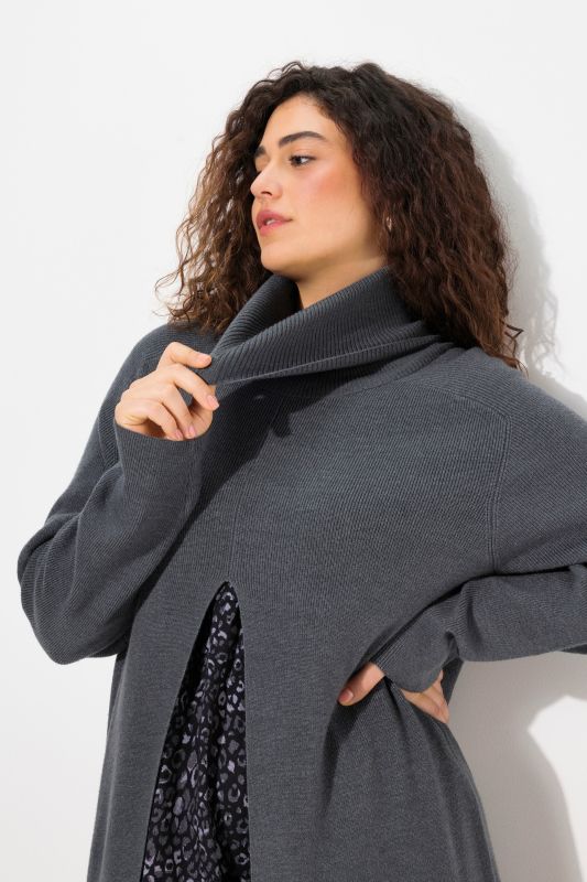 Пуловер с поло яка изключително дълго