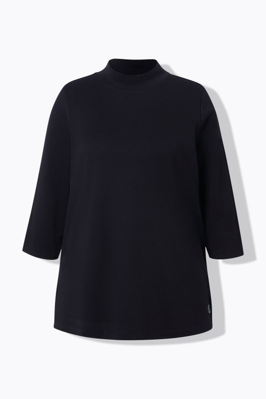 Pima Cotton 3/4 Sleeve Mock Turtleneck