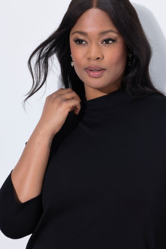 Pima Cotton 3/4 Sleeve Mock Turtleneck