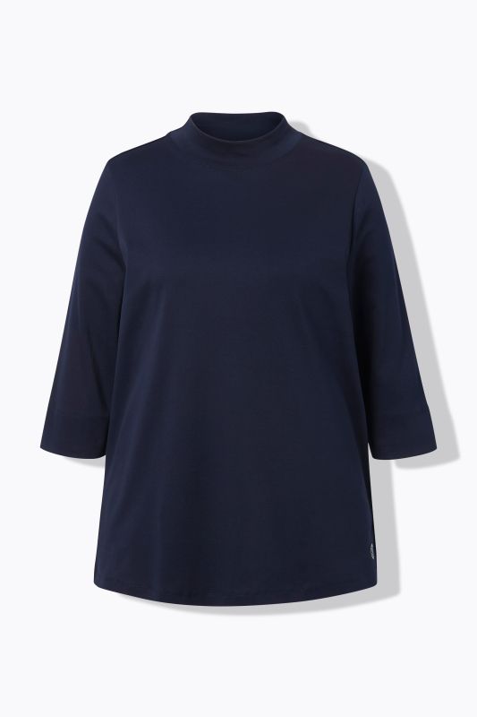Pima Cotton 3/4 Sleeve Mock Turtleneck