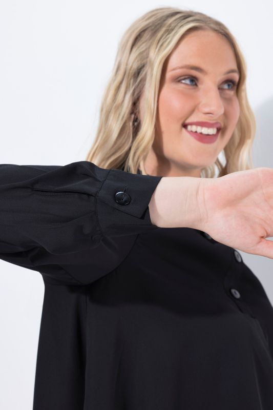 Layered Look Long Sleeve Collared Tunic Blouse