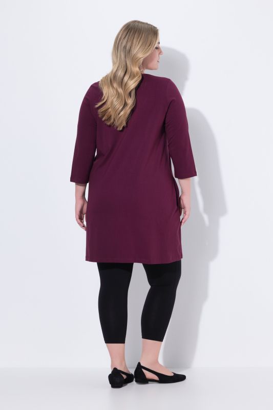 Square Neckline Knit Swing A-line Pocket Tunic