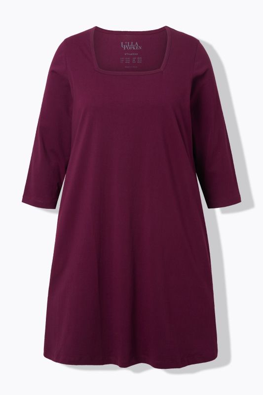 Square Neckline Knit Swing A-line Pocket Tunic