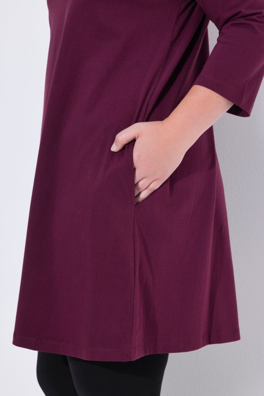 Square Neckline Knit Swing A-line Pocket Tunic