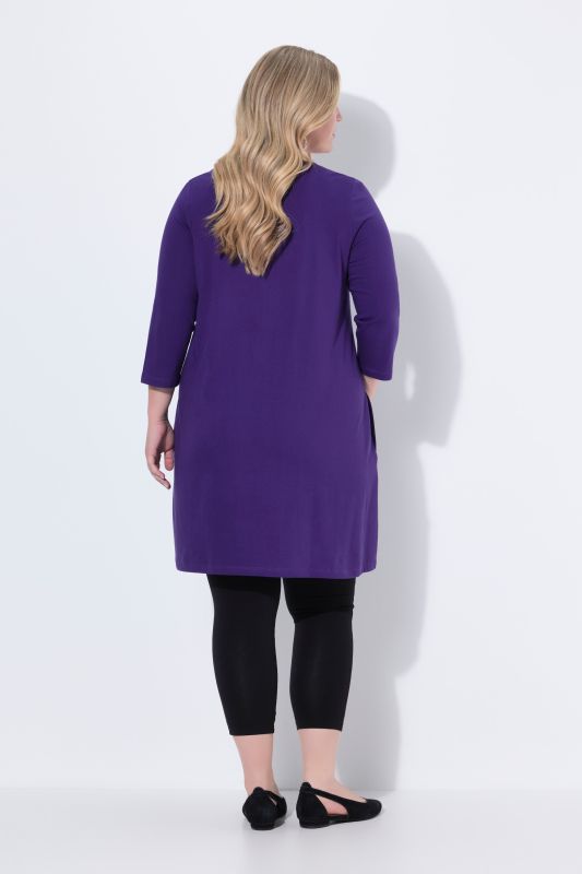 Square Neckline Knit Swing A-line Pocket Tunic
