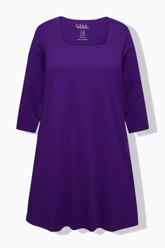 Square Neckline Knit Swing A-line Pocket Tunic