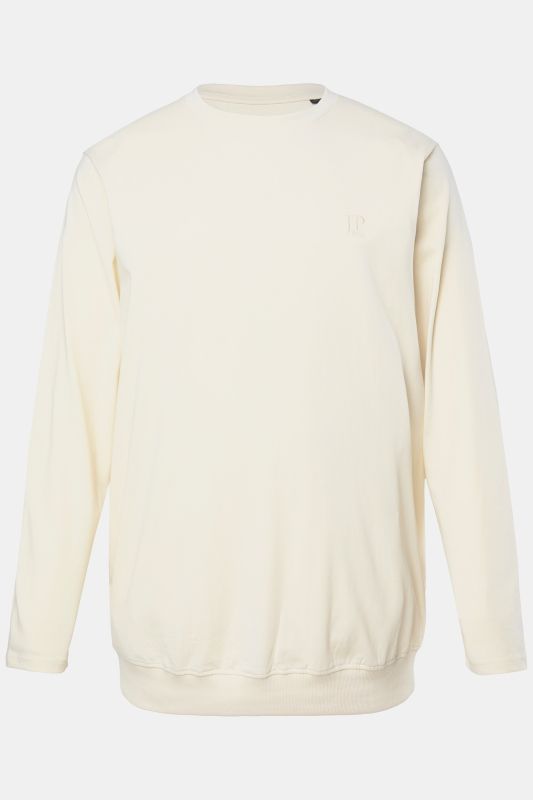 Long-sleeved top, basic, round neck, stomach fit, up to 8 XL