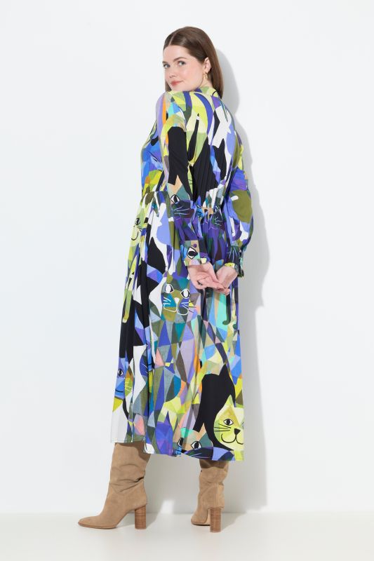Floral Bow Tie Long Sleeve Maxi Dress