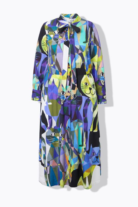 Floral Bow Tie Long Sleeve Maxi Dress