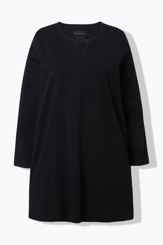 Notch Neckline Long Sleeve Knit Tunic