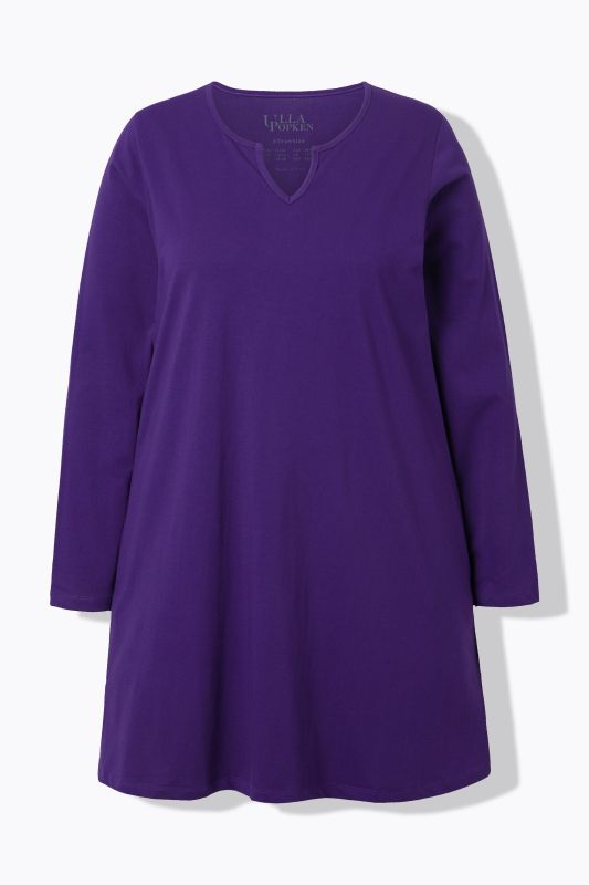 Notch Neckline Long Sleeve Knit Tunic