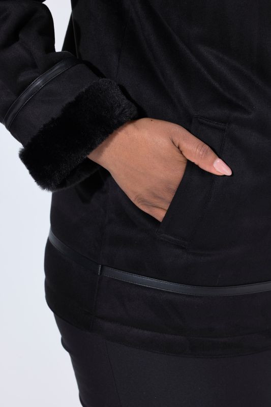 Faux Lambskin Aviator Jacket