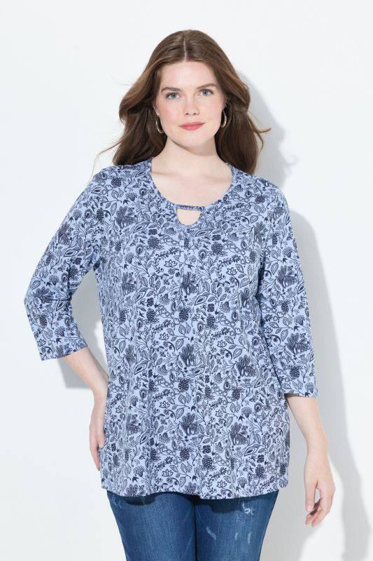 Тениска с флорален пейзли принт