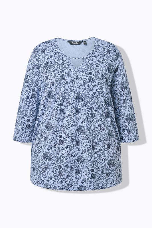 Тениска с флорален пейзли принт