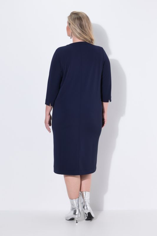 Split Neck 3/4 Sleeve Dress