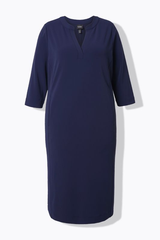 Split Neck 3/4 Sleeve Dress