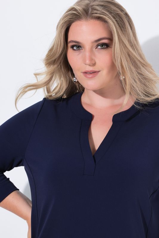 Split Neck 3/4 Sleeve Dress