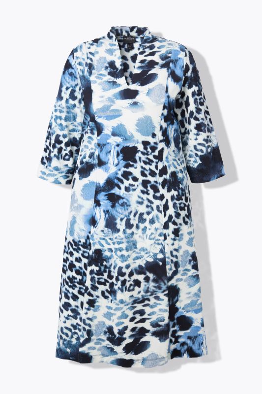 Leopard Print Punto di Roma 3/4 Sleeve Dress