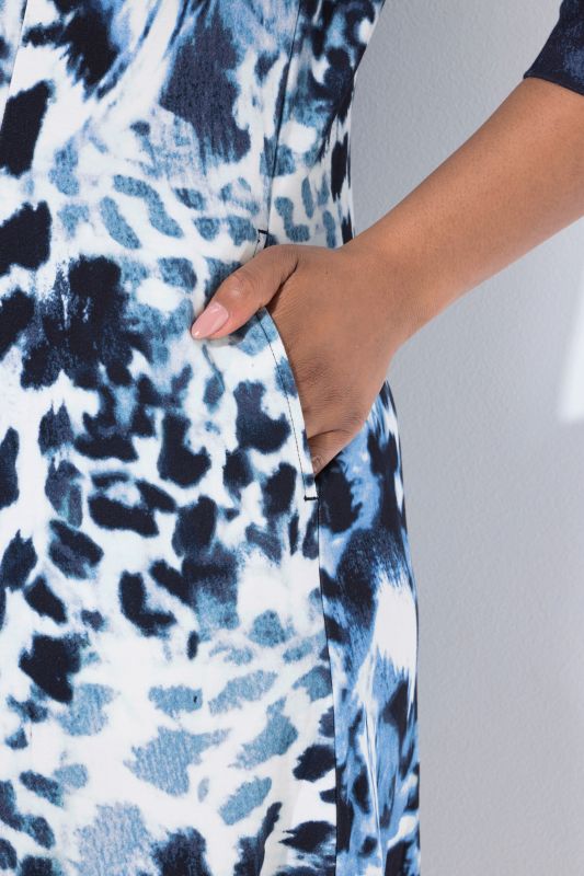 Leopard Print Punto di Roma 3/4 Sleeve Dress